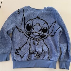 Disney Light Blue Sherpa Sweatshirt with Stitch Label